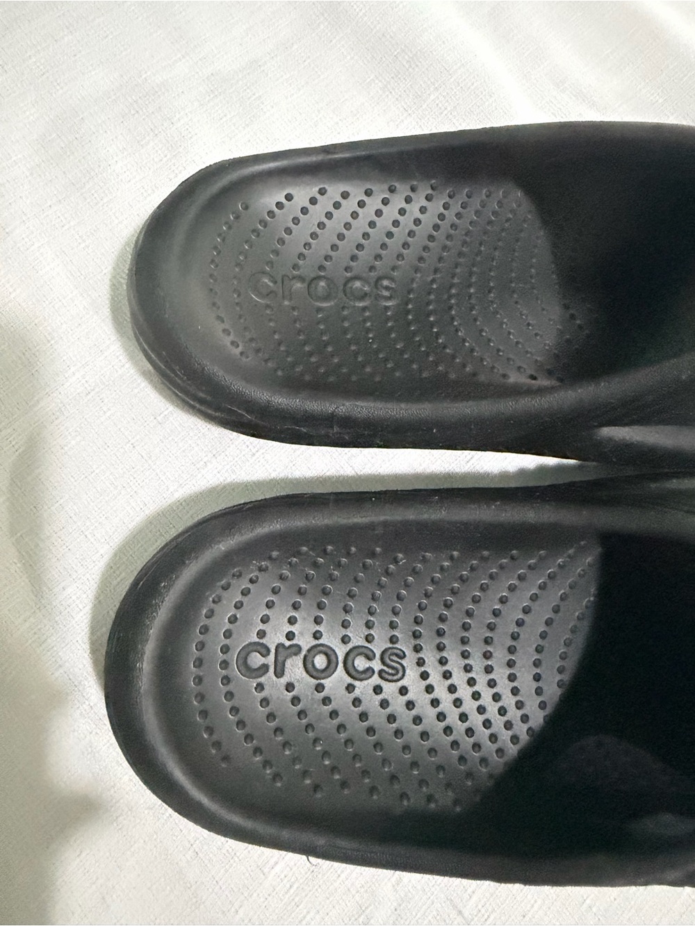 CROCS mellow tide recovery Men’s Black Ribbed Slide Sandals sz9 casual longwear - Picture 5 of 8